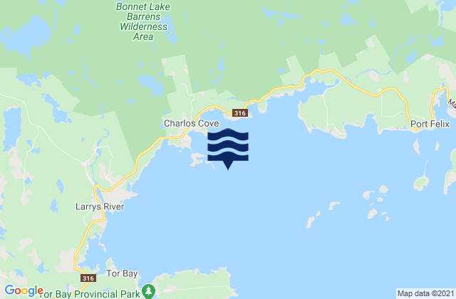 Tor Bay, Canadaの潮見表地図