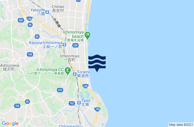Torami, Japanの潮見表地図
