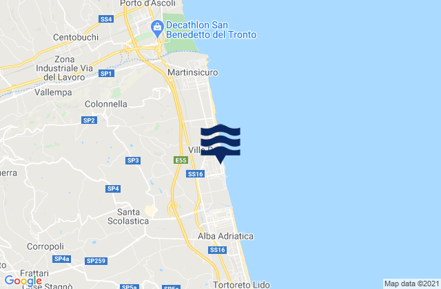 Torano Nuovo, Italyの潮見表地図