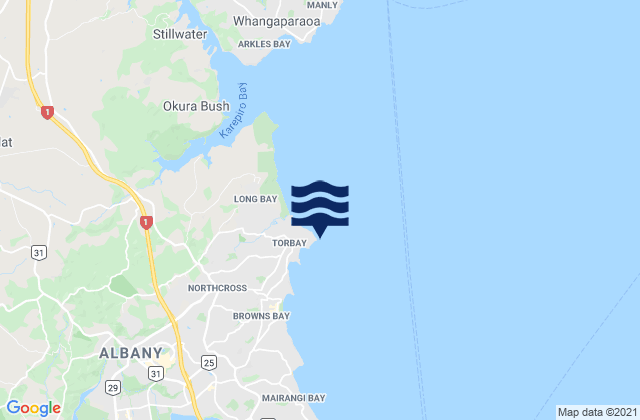 Torbay, New Zealandの潮見表地図