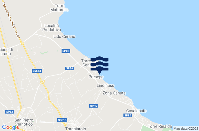Torchiarolo, Italyの潮見表地図