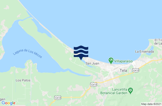 Tornabé, Hondurasの潮見表地図