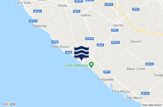 Torre San Giovanni, Italyの潮見表地図