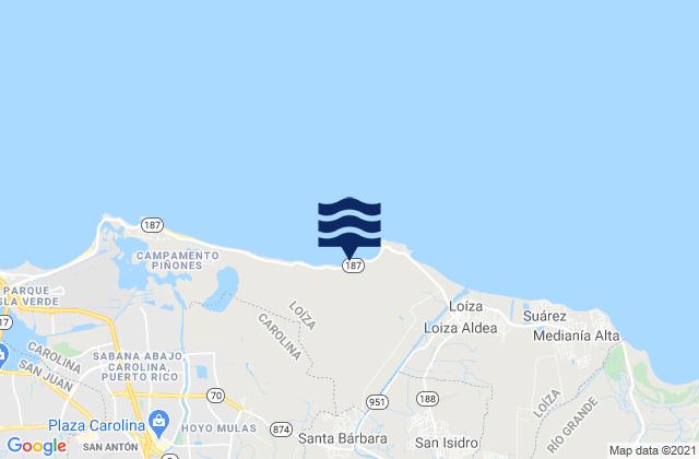 Torrecilla Alta Barrio, Puerto Ricoの潮見表地図