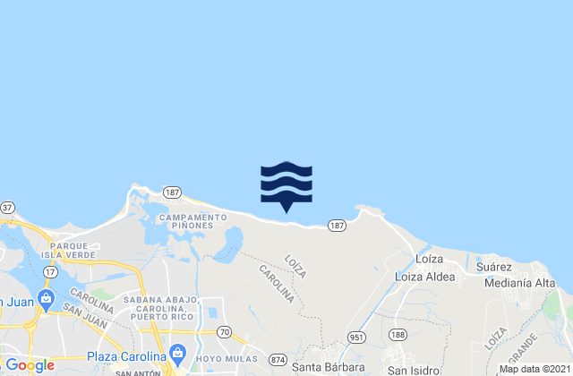 Torrecilla Baja Barrio, Puerto Ricoの潮見表地図