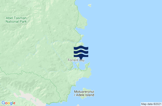 Torrent Bay Abel Tasman, New Zealandの潮見表地図
