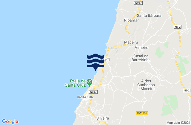 Torres Vedras, Portugalの潮見表地図