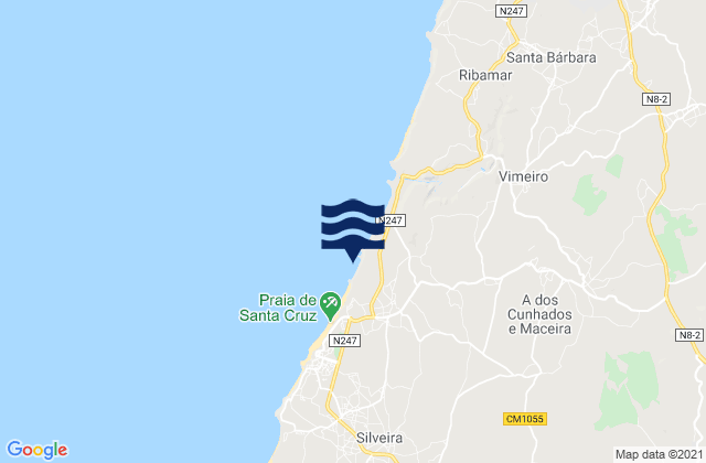 Torres Vedras, Portugalの潮見表地図