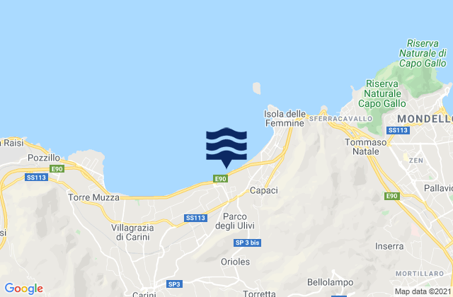 Torretta, Italyの潮見表地図