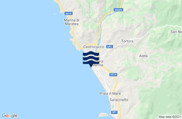 Tortora Marina, Italyの潮見表地図