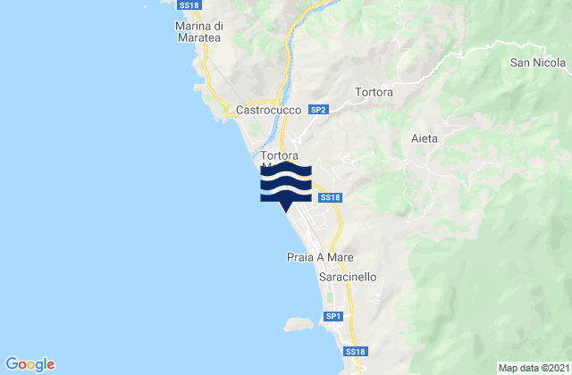 Tortora, Italyの潮見表地図