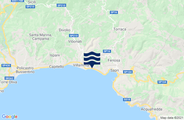 Tortorella, Italyの潮見表地図