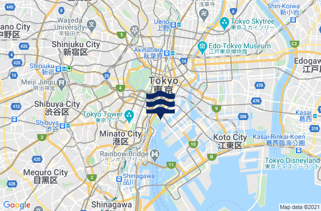 Toshima-ku, Japanの潮見表地図