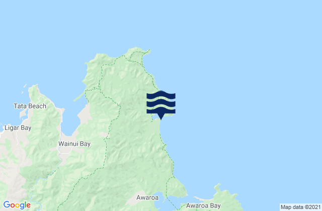 Totaranui Bay Abel Tasman, New Zealandの潮見表地図