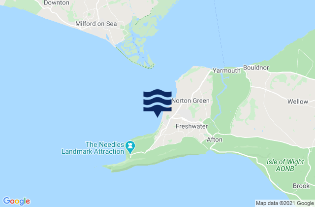 Totland Bay Beach, United Kingdomの潮見表地図