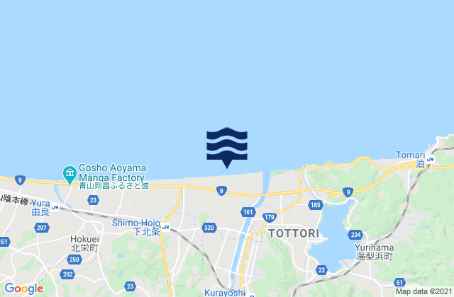 Tottori, Japanの潮見表地図