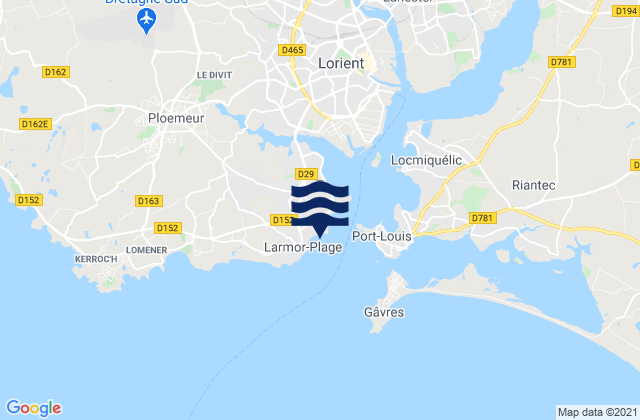 Toulhars, Franceの潮見表地図