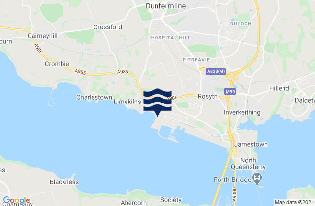 Townhill, United Kingdomの潮見表地図