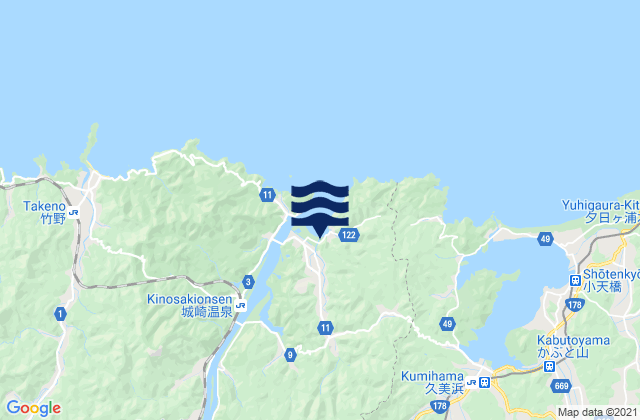 Toyooka-shi, Japanの潮見表地図