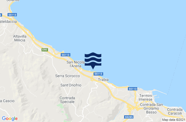Trabia, Italyの潮見表地図