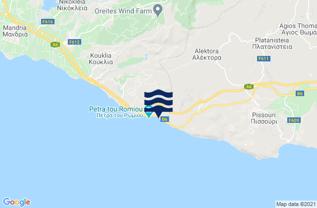 Trachypédoula, Cyprusの潮見表地図