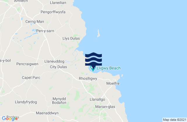 Traeth Lligwy, United Kingdomの潮見表地図