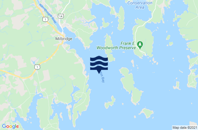 Trafton Island, Narraguagus Bay, United Statesの潮見表地図