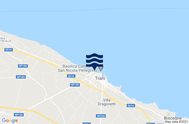 Trani, Italyの潮見表地図