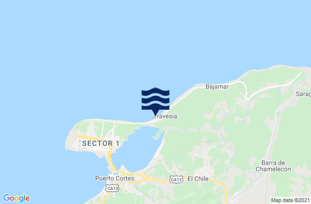 Travesía, Hondurasの潮見表地図