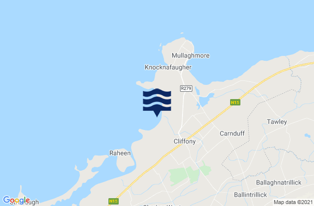 Trawalua Strand, Irelandの潮見表地図