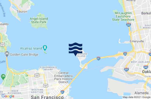 Treasure Island 0.2 mile west of, United Statesの潮見表地図