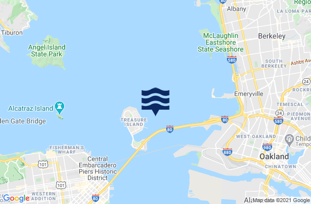 Treasure Island 0.3 mile east of, United Statesの潮見表地図