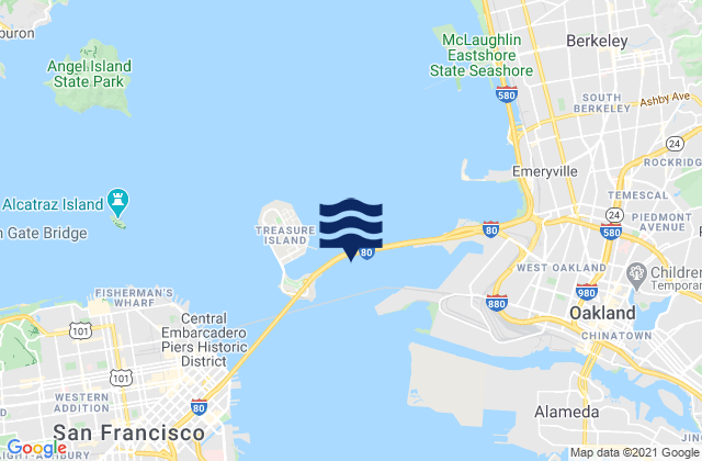 Treasure Island .3 mi E, United Statesの潮見表地図