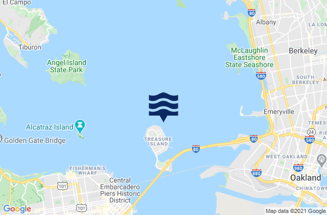 Treasure Island .5 mi N, United Statesの潮見表地図
