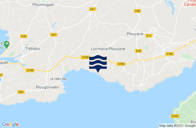 Tregana, Franceの潮見表地図