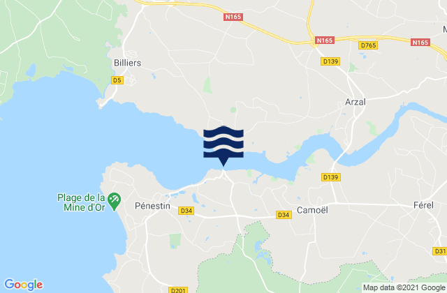 Trehiguier, Franceの潮見表地図