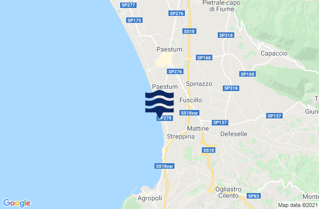 Trentinara, Italyの潮見表地図
