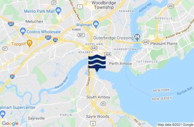 Trenton, United Statesの潮見表地図
