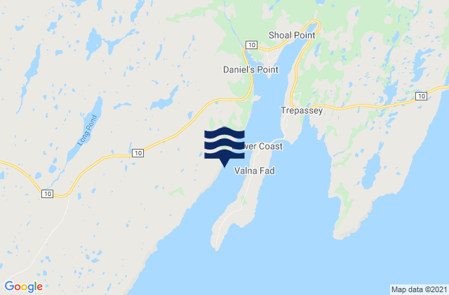 Trepassey Harbour, Canadaの潮見表地図