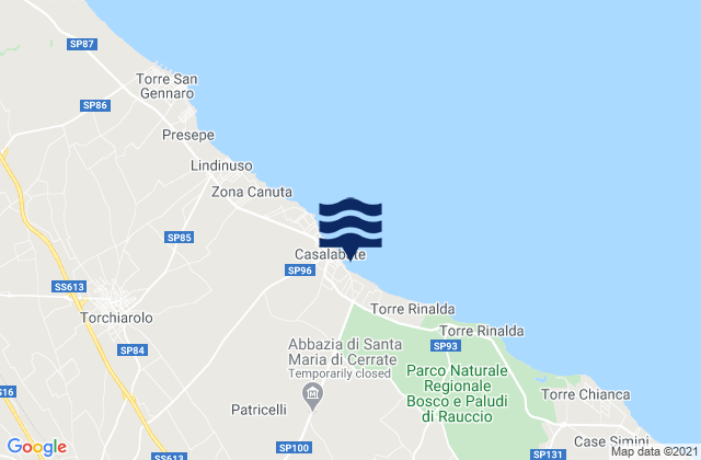 Trepuzzi, Italyの潮見表地図