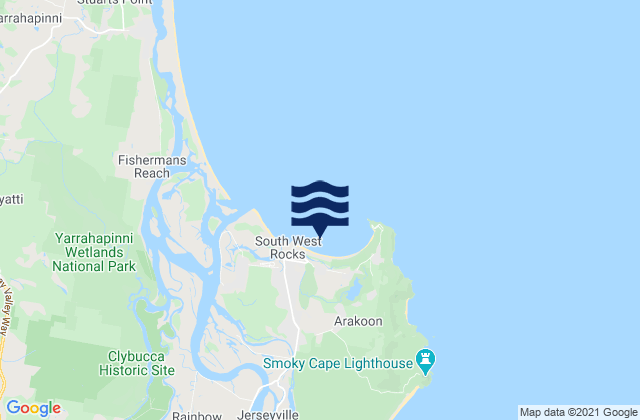 Trial Bay, Australiaの潮見表地図