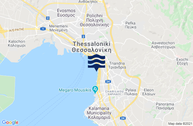 Triandría, Greeceの潮見表地図