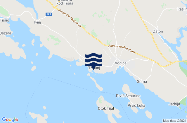 Tribunj, Croatiaの潮見表地図