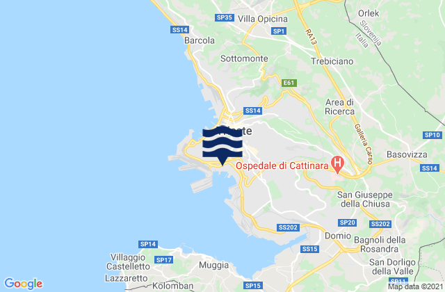 Trieste, Italyの潮見表地図