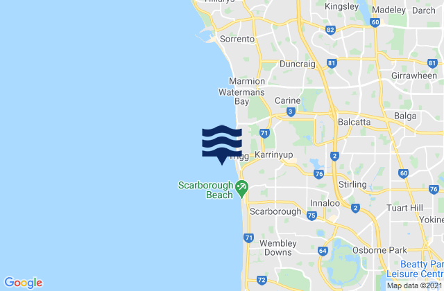 Trigg Point, Australiaの潮見表地図