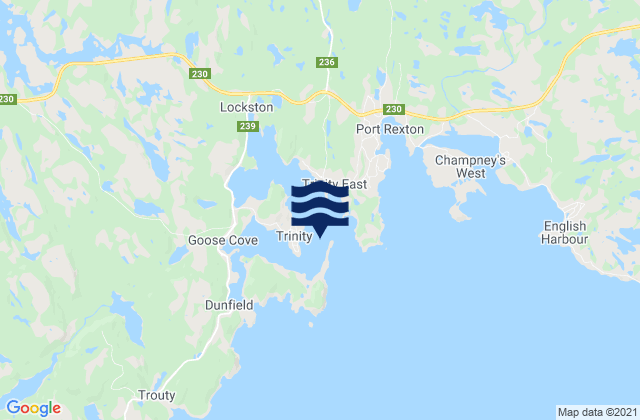 Trinity, Canadaの潮見表地図