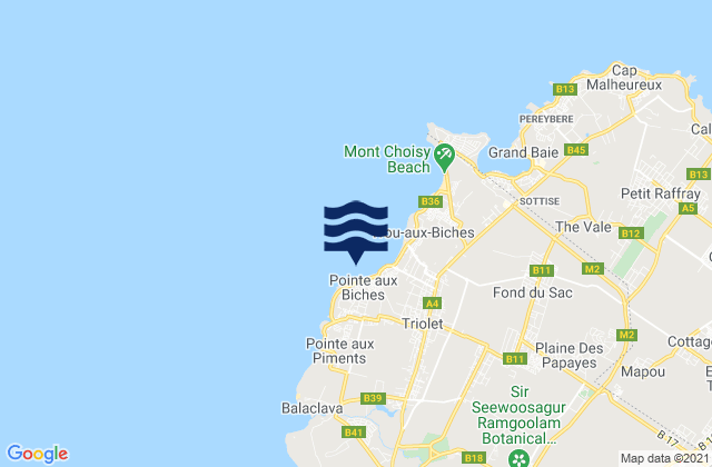 Triolet, Mauritiusの潮見表地図