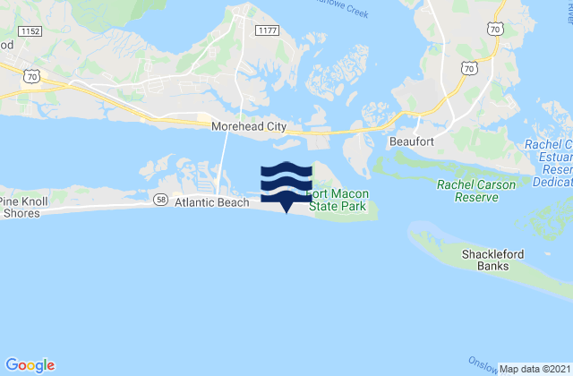 Triple Ess Marina (Bogue Sd.), United Statesの潮見表地図