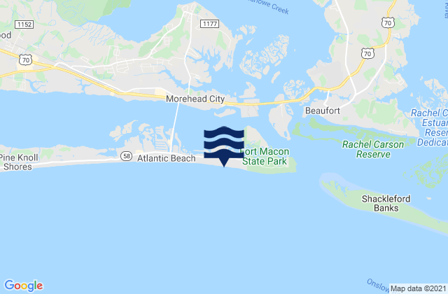Triple S Marina Bogue Sd, United Statesの潮見表地図