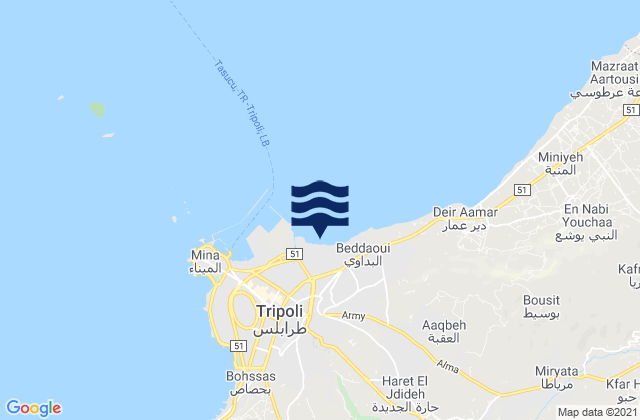 Tripoli, Lebanonの潮見表地図
